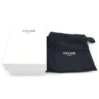 Celine Triomphe Check Trifold Wallet Compact Coin Purse Brown Ivory Leather Gold — view 7