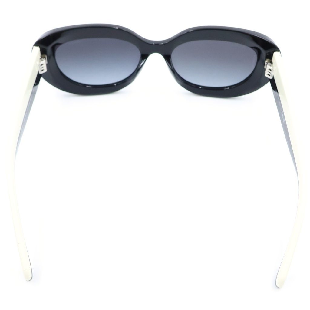 Chanel Oval Shape Sunglasses Eyewear Rhinestone Black Gradient Lens — view 2