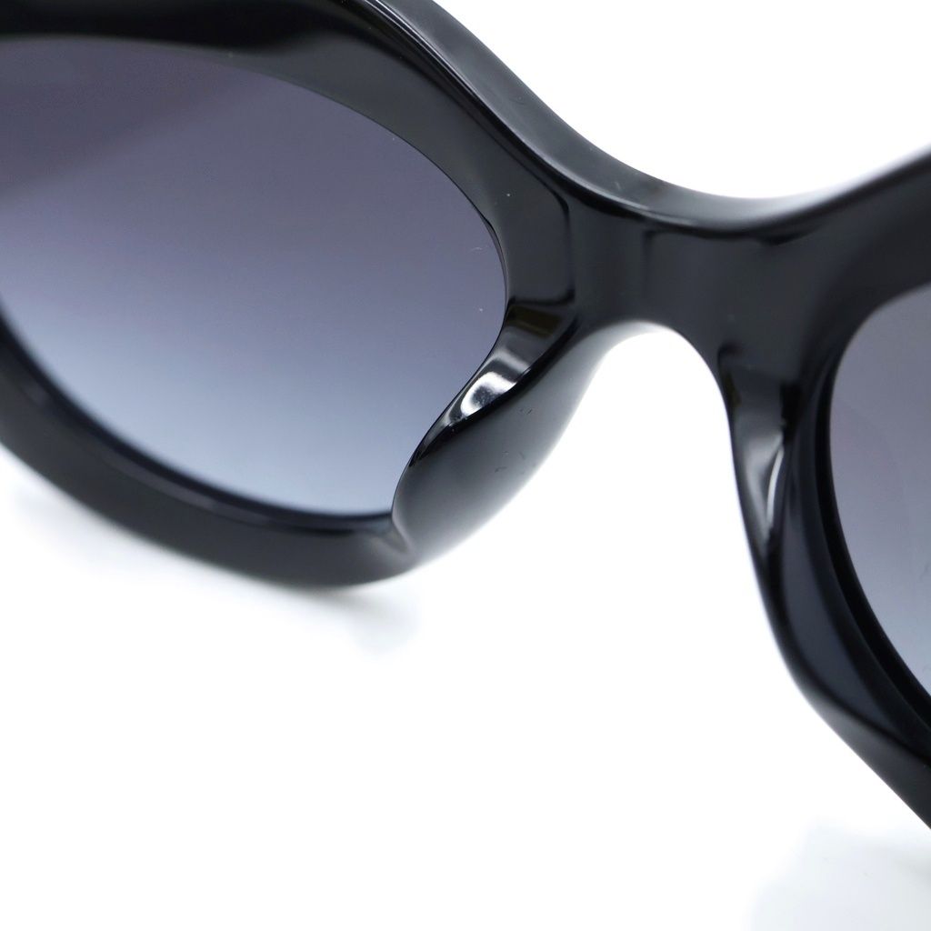 Chanel Oval Shape Sunglasses Eyewear Rhinestone Black Gradient Lens — view 5