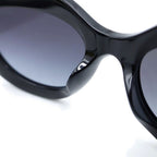 Chanel Oval Shape Sunglasses Eyewear Rhinestone Black Gradient Lens — view 5