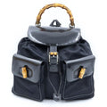 Gucci Bamboo Leather Backpack Black