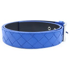 Bottega Veneta Intrecciato Leather Belt Blue Silver — view 3