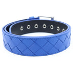 Bottega Veneta Intrecciato Leather Belt Blue Silver — view 2