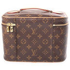 Louis Vuitton Monogram Nice BB Vanity Handbag Brown Leather Gold — view 2