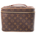 Louis Vuitton Monogram Nice BB Vanity Handbag Brown Leather Gold