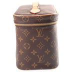 Louis Vuitton Monogram Nice BB Vanity Handbag Brown Leather Gold — view 3
