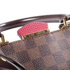 Louis Vuitton Brittany Handbag 2-Way Shoulder Damier Leather Brown Fuchsia — view 7