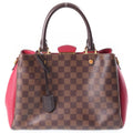 Louis Vuitton Brittany Handbag 2-Way Shoulder Damier Leather Brown Fuchsia