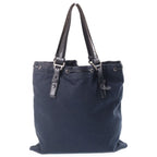 Saint Laurent Kahala Tote Logo Rive Gauche Canvas Leather Navy Black — view 2