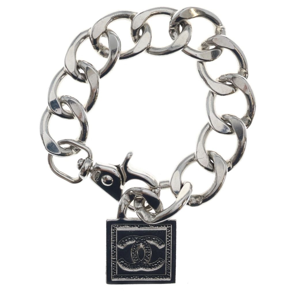 Chanel 04A CC Chain Bracelet CC Logo Silver