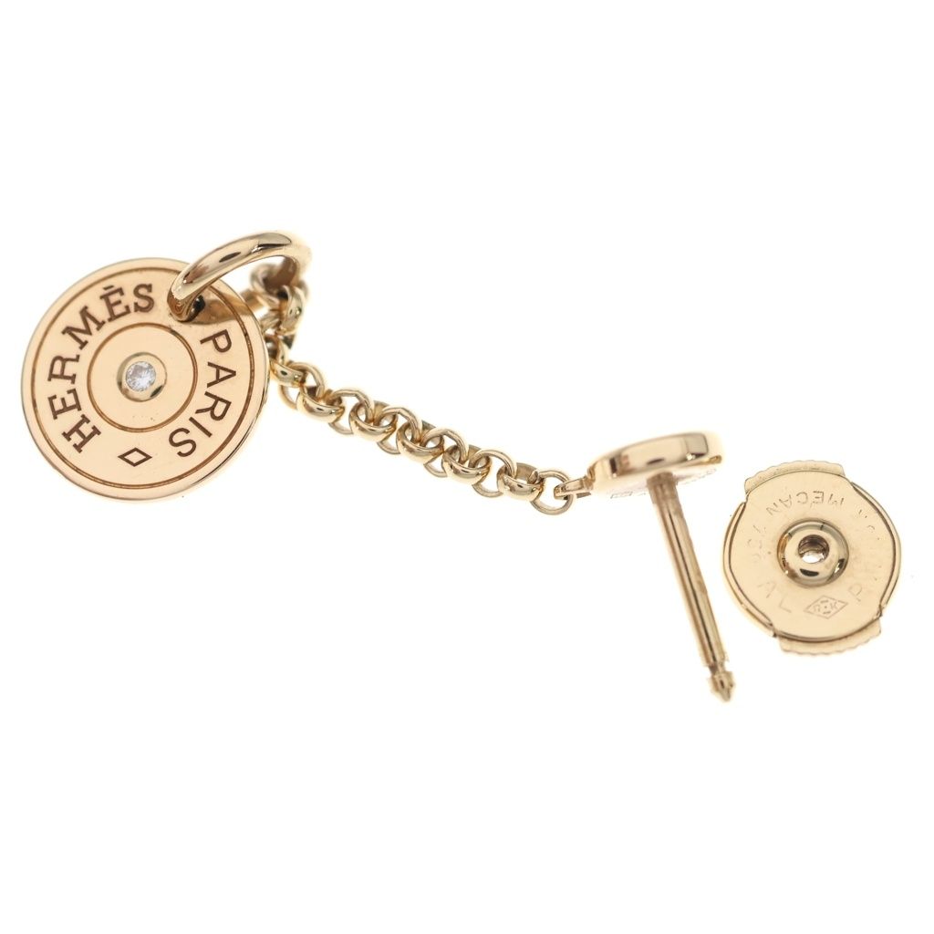 Hermes Gambade Clou de Selle Earrings Diamond Pink Gold — view 5