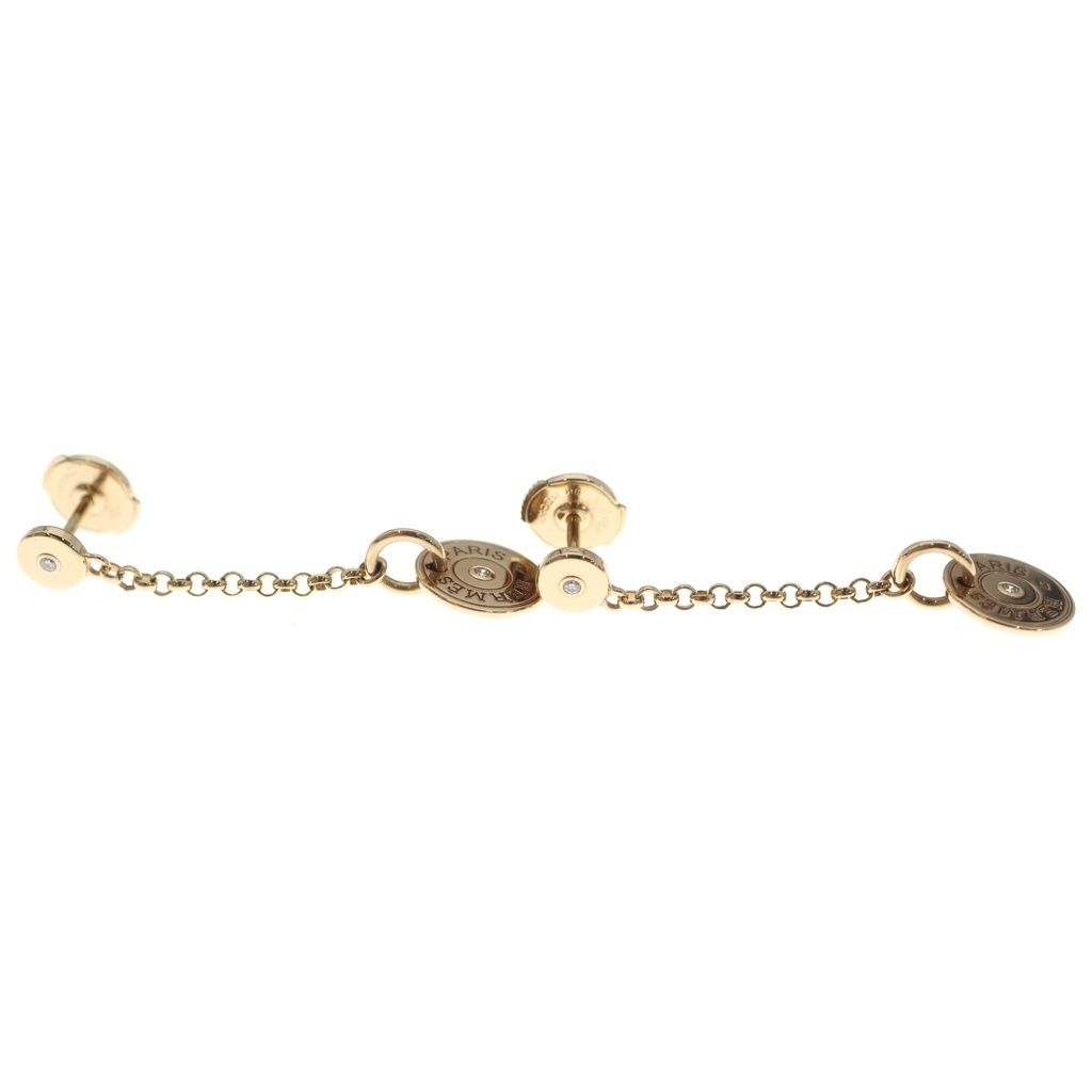Hermes Gambade Clou de Selle Earrings Diamond Pink Gold — view 4