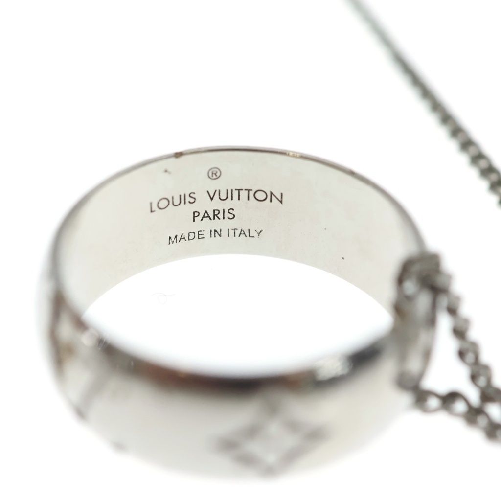 Louis Vuitton Monogram Ring Necklace Silver Metal — view 5