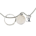 Louis Vuitton Monogram Ring Necklace Silver Metal — view 3