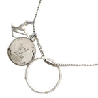 Louis Vuitton Monogram Ring Necklace Silver Metal