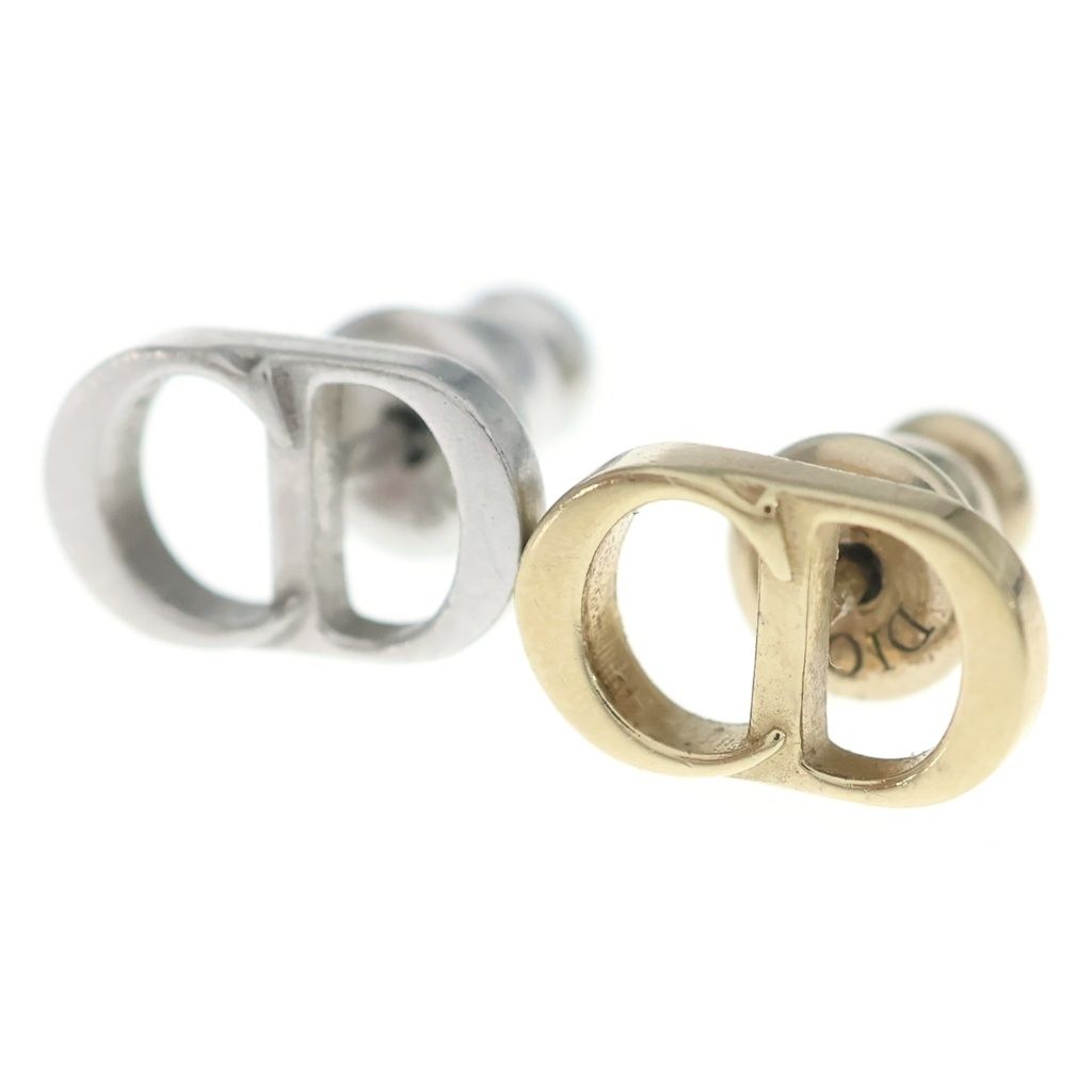 Dior Icon CD Logo Two-tone Stud Earrings Metal Gold Silver