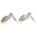 Chanel CC Logo Strass Heart Earrings Rhinestone Metal Beige Silver — view 3