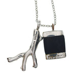 Louis Vuitton Pendentif Bois Necklace Silver Metal — view 3