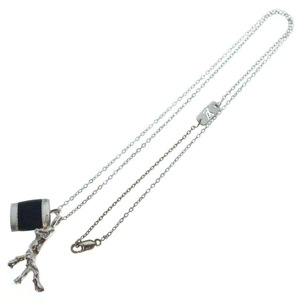Louis Vuitton Pendentif Bois Necklace Silver Metal — view 2