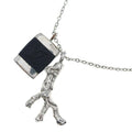Louis Vuitton Pendentif Bois Necklace Silver Metal