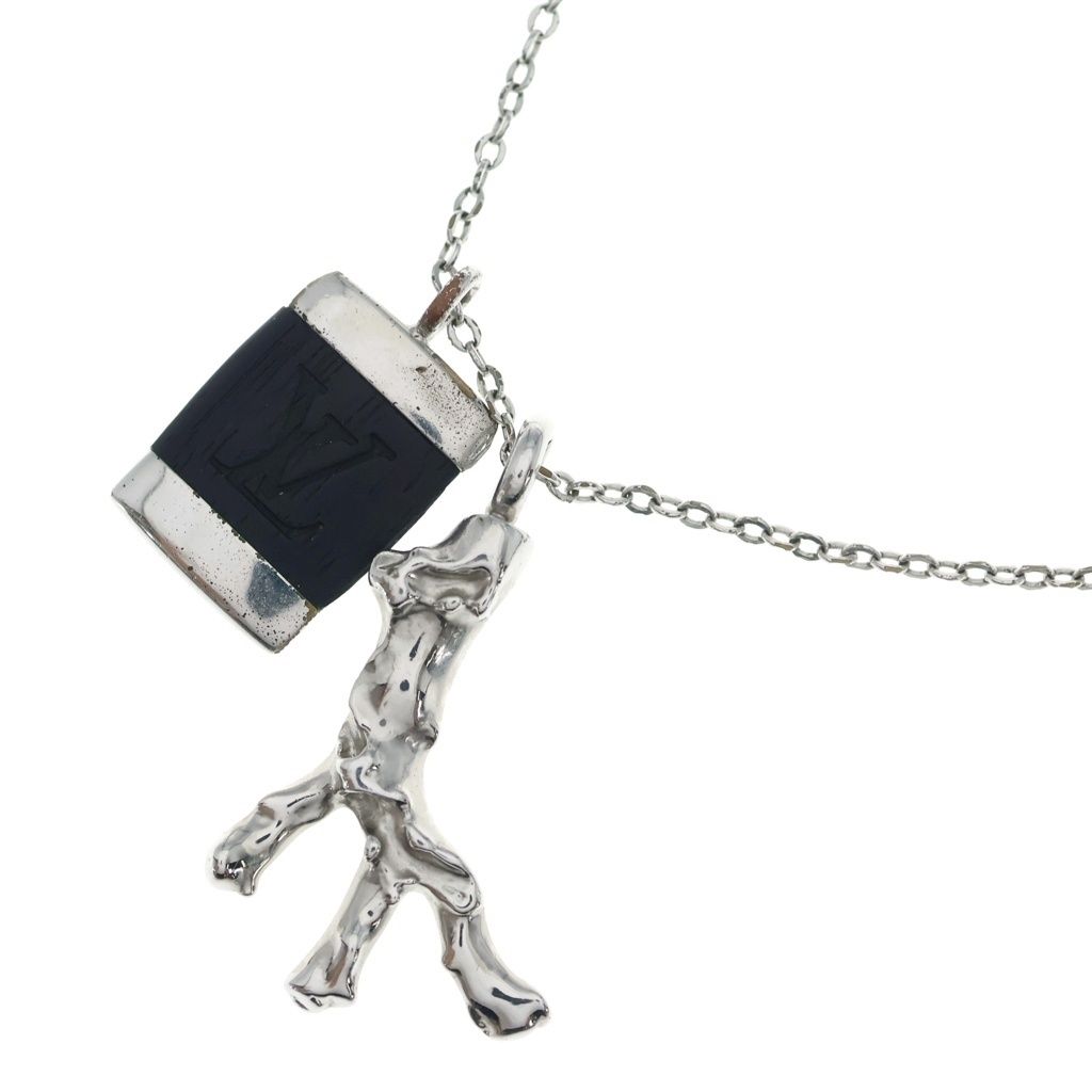 Louis Vuitton Pendentif Bois Necklace Silver Metal