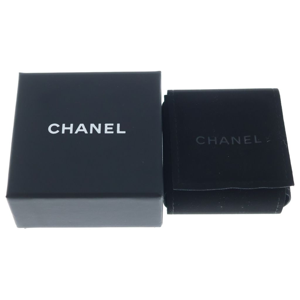 Chanel CC Logo Rhinestone Earrings Black Gold — view 6