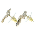 Chanel CC Logo Rhinestone Earrings Black Gold — view 3