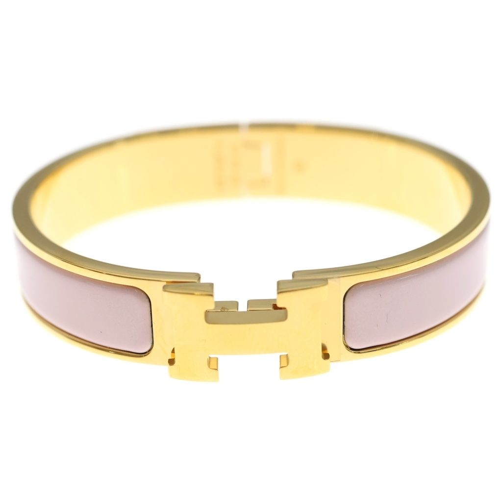 Hermes Clic H Bangle Bracelet Pink Gold