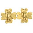Chanel CC Logo Clover Earrings Gold — view 2