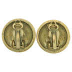 Chanel CC Logo Round Earrings Gold — view 2