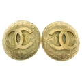 Chanel CC Logo Round Earrings Gold