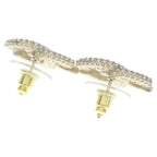 Chanel CC Logo Rhinestone Earrings Gold — view 2