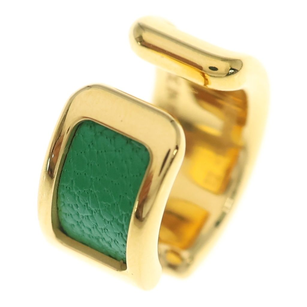 Hermes Olympe PM Ear Cuff Green Gold Earrings — view 2