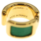 Hermes Olympe PM Ear Cuff Green Gold Earrings — view 5