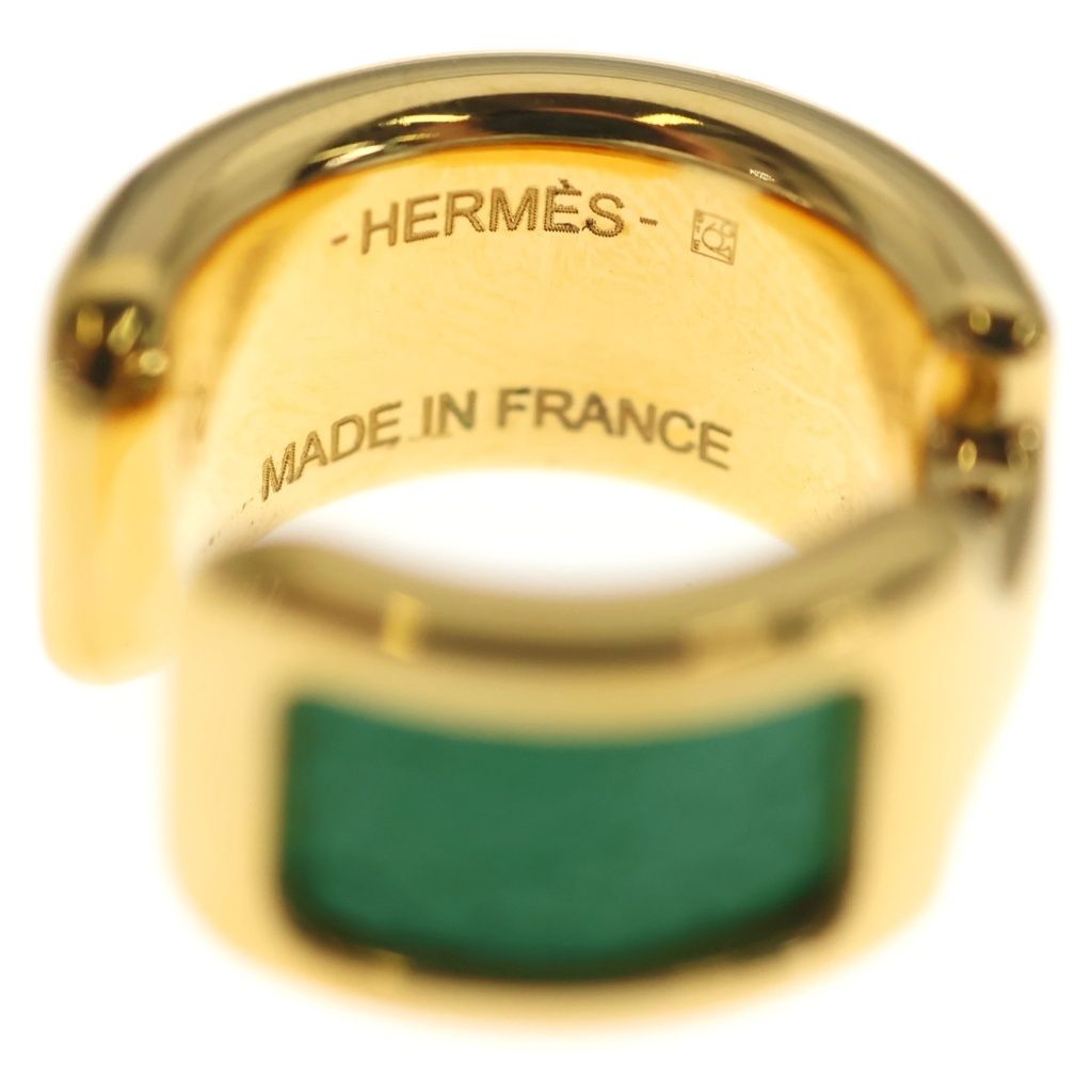 Hermes Olympe PM Ear Cuff Green Gold Earrings — view 5