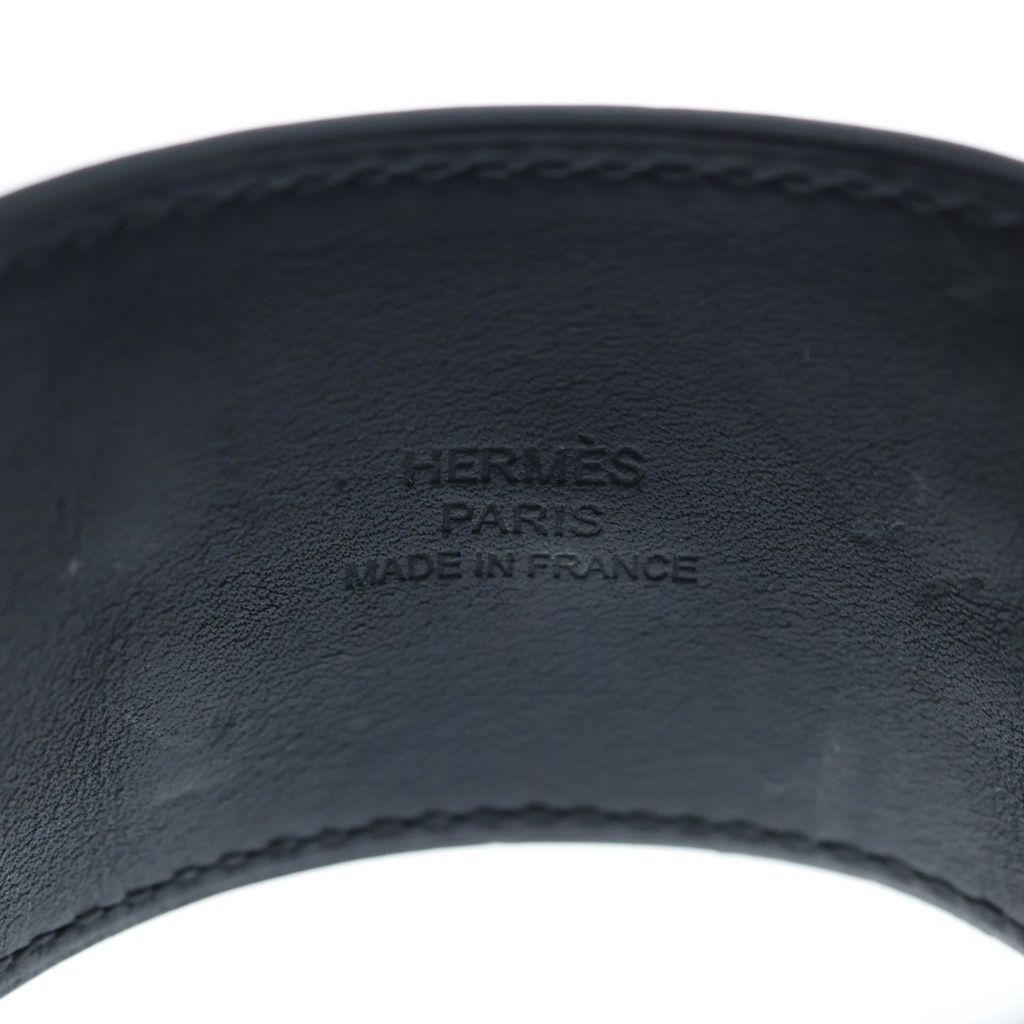 Hermes Collier de Chien Bangle Bracelet Black Noir Gold — view 6
