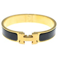 Hermes Clic H Bracelet Bangle Gold Black