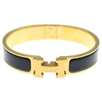 Hermes Clic H Bracelet Bangle Gold Black