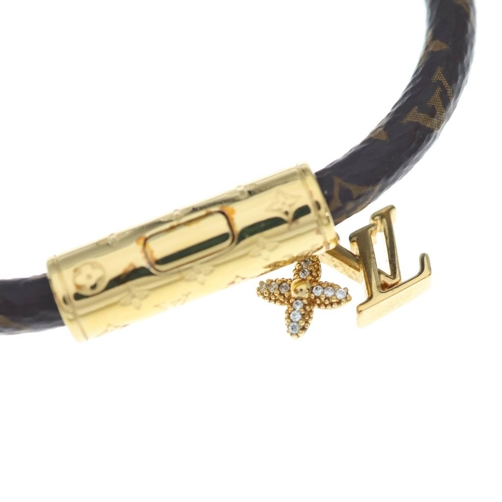 Louis Vuitton LV Push Monogram Bracelet Gold Brown — view 5