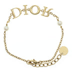 Dior Signature Logo Pearl Bracelet Gold — view 2