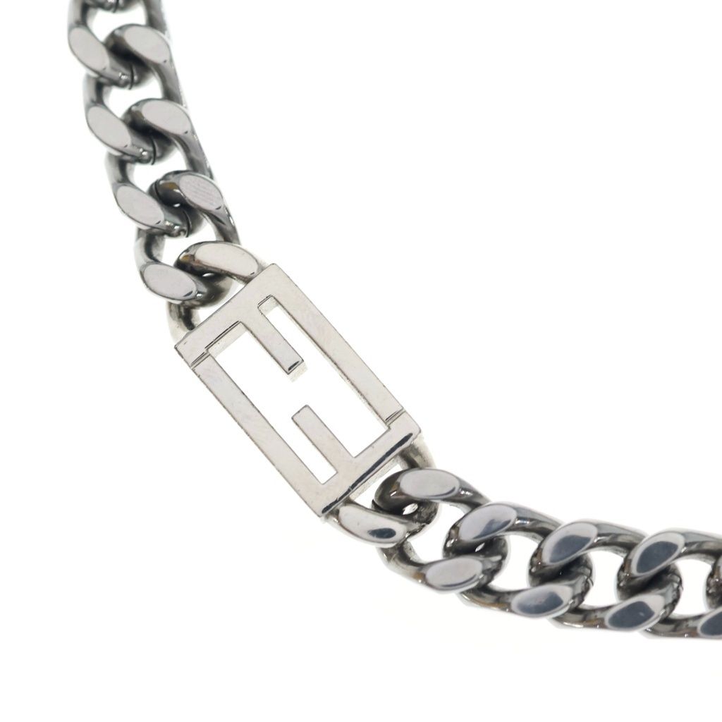 Fendi Baguette Chain Necklace Choker Silver