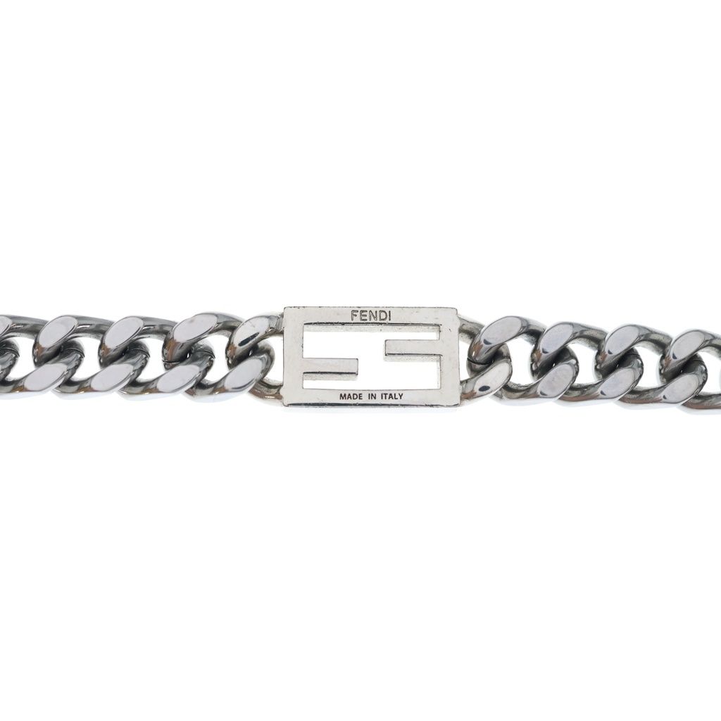Fendi Baguette Chain Necklace Choker Silver — view 3