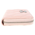 Chanel Quilted CC Logo Star Coin Purse Mini Wallet Pink Lambskin Silver — view 3
