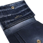 Saint Laurent Paris Croco Embossed Leather Card Case Business Black — view 6