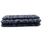 Chanel Chain Wallet Floral Print Denim Shoulder Bag Pouch Black Plate — view 4