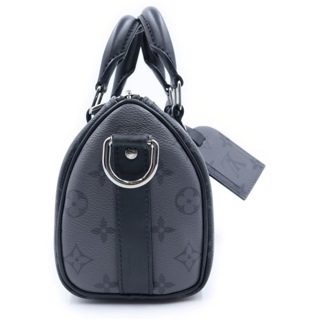 Louis Vuitton Monogram Eclipse Keepall Bandouliere 25 Leather Silver 2-Way — view 3