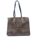 Louis Vuitton Monogram Reverse on the Go MM Tote Brown Leather Gold