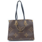 Louis Vuitton Monogram Reverse on the Go MM Tote Brown Leather Gold