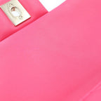Chanel Quilted Top Handle Mini Flap Chain Shoulder Bag Fuchsia Pink Lambskin — view 6
