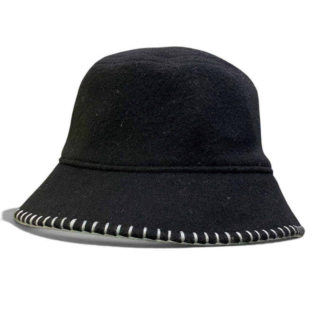 Hermes I 2 Avalon Stitch Wool Hat Cashmere Hybrid Sellier Buttons 57 Black — view 2